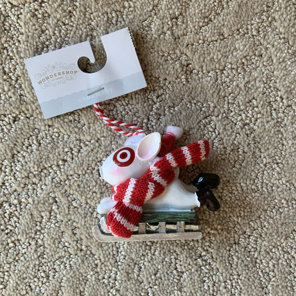 2022 target bullseye ornament sledding dog